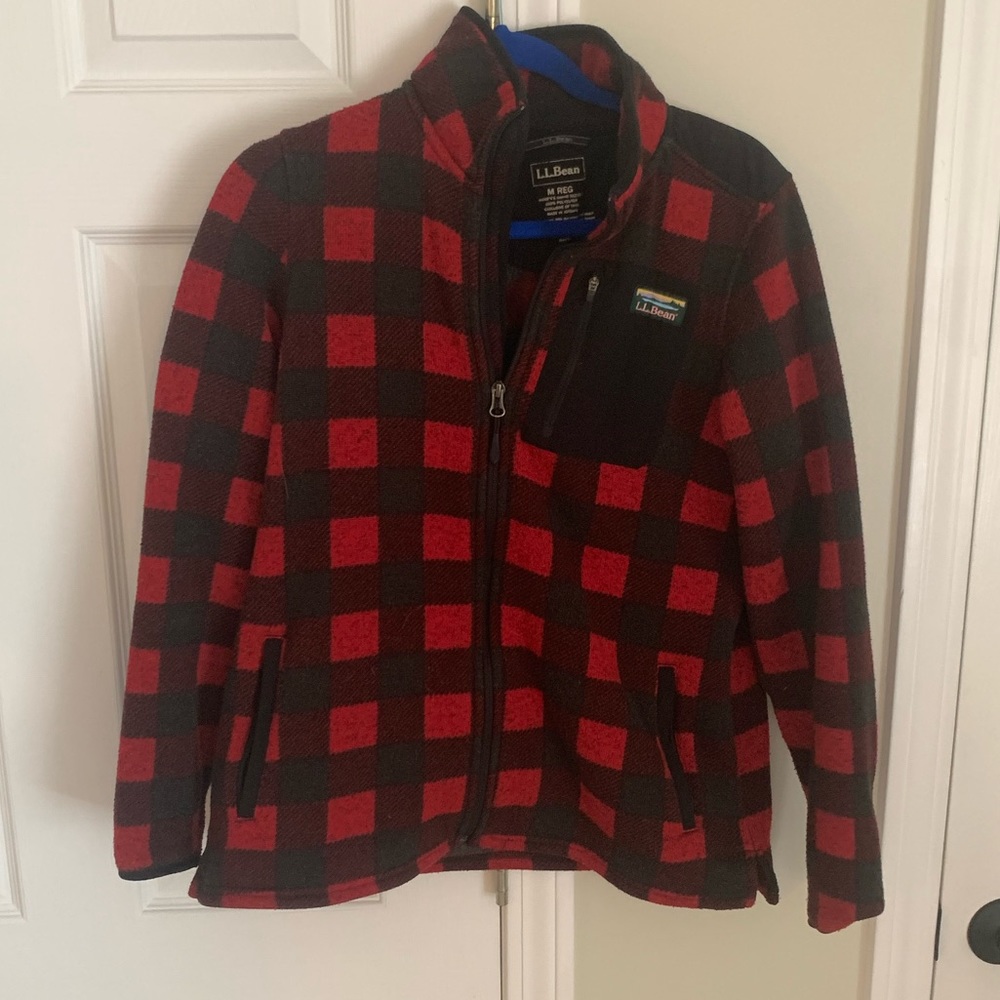 Women's L.L.Bean Sweater Fleece Full-Zip Overlay Jacket, Buffalo Plaid